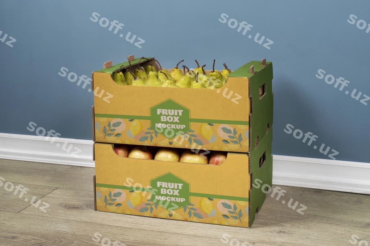Karton konteyner sandig'i noklari | Cardboard container crate pears