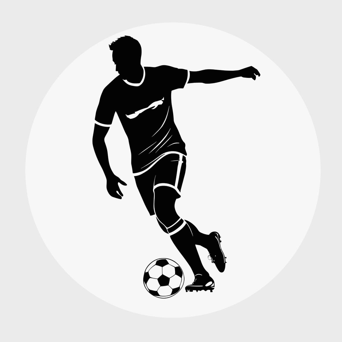 Futbolchi silueti futbolchi vektor illyustratsiyasi | Football player silhouette soccer player vector illustration