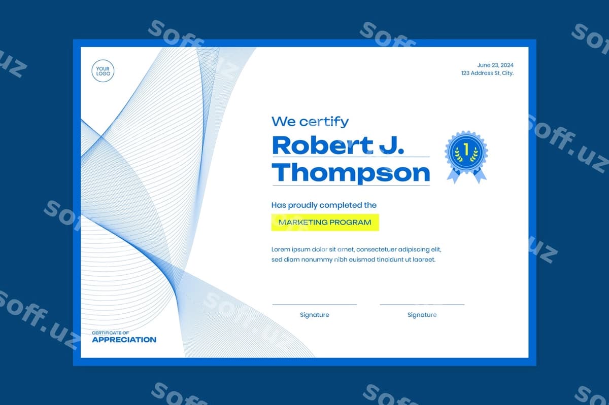 Shahmat qiymat berish shabloni dizayni | Certificate appreciation template design