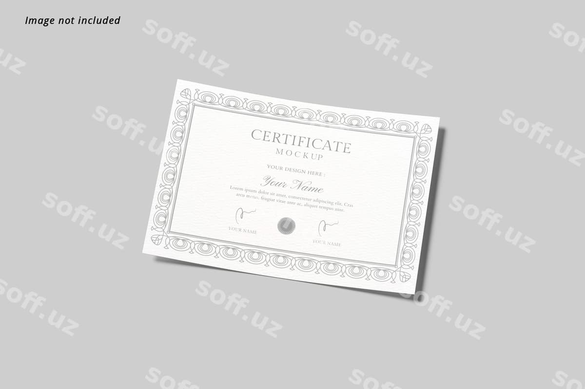Sergefikat mockup | Certificate mockup