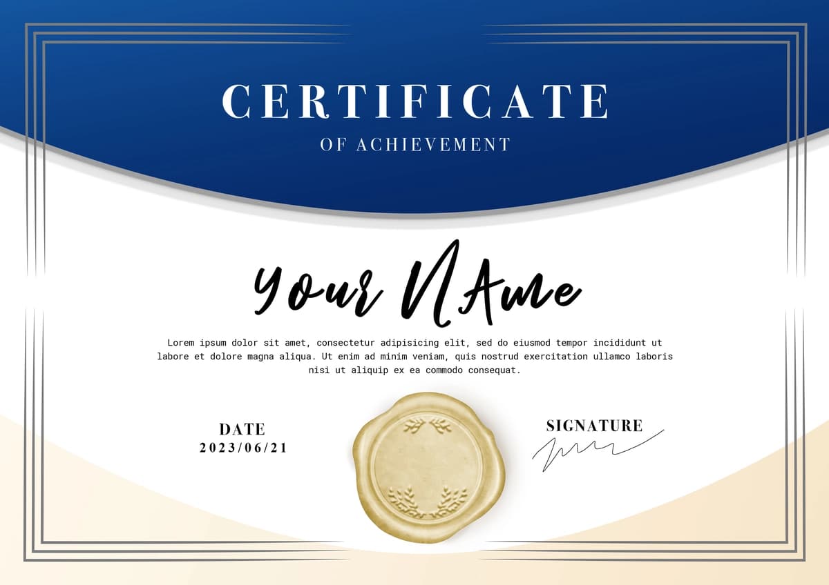 Psd sertifikat yutug'i | Psd certificate achievement
