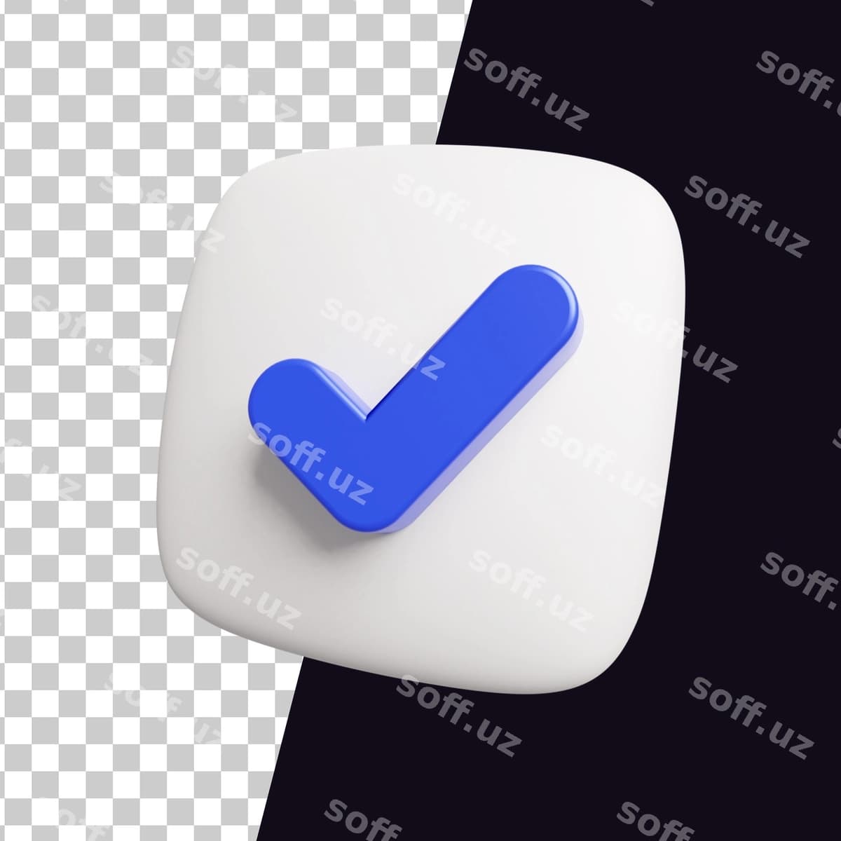 Chek ramzi ikonka 3d rendering | Check symbol icon 3d rendering