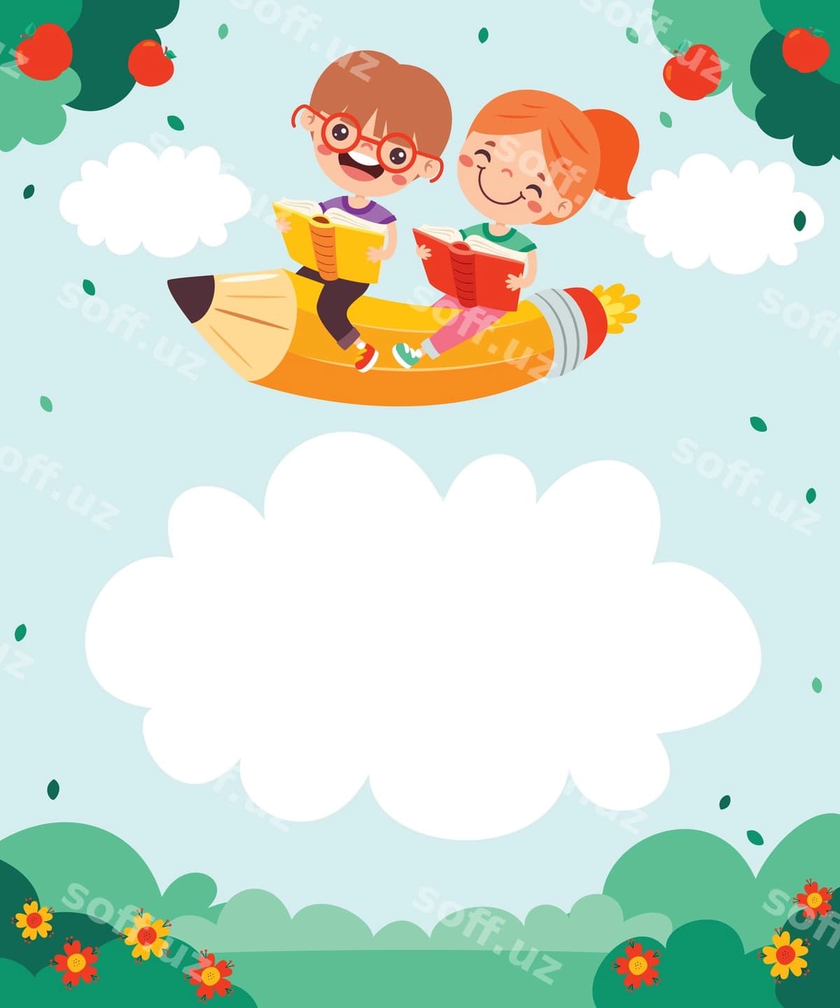 Bolalar kitob o'qiyotgan qalam | Children reading book pencil