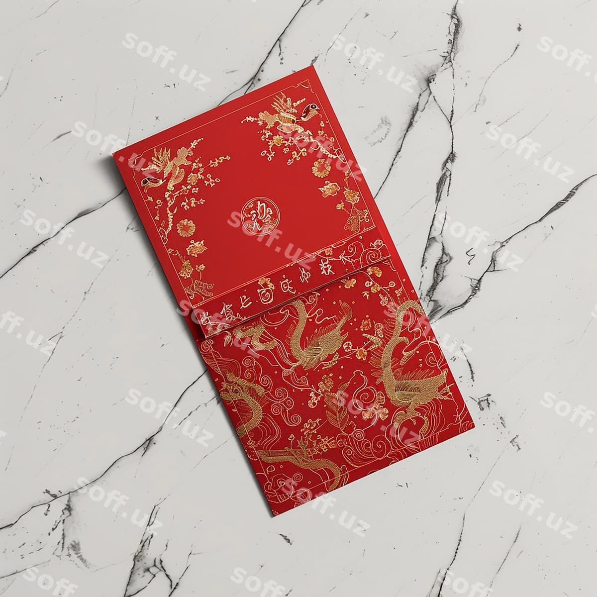 Xitoylik qizil konvert namunasi | Chinese red envelope mockup