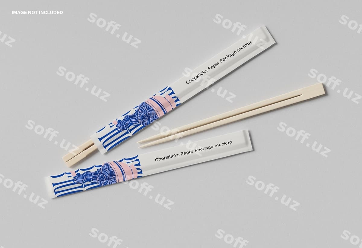 Chak-chak qog'oz paket namunasi | Chopsticks paper package mockup