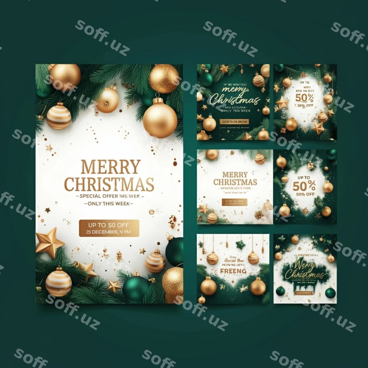 Yul kartochkasi o'ttiz yulduz bilan uni | Christmas card with gold star it