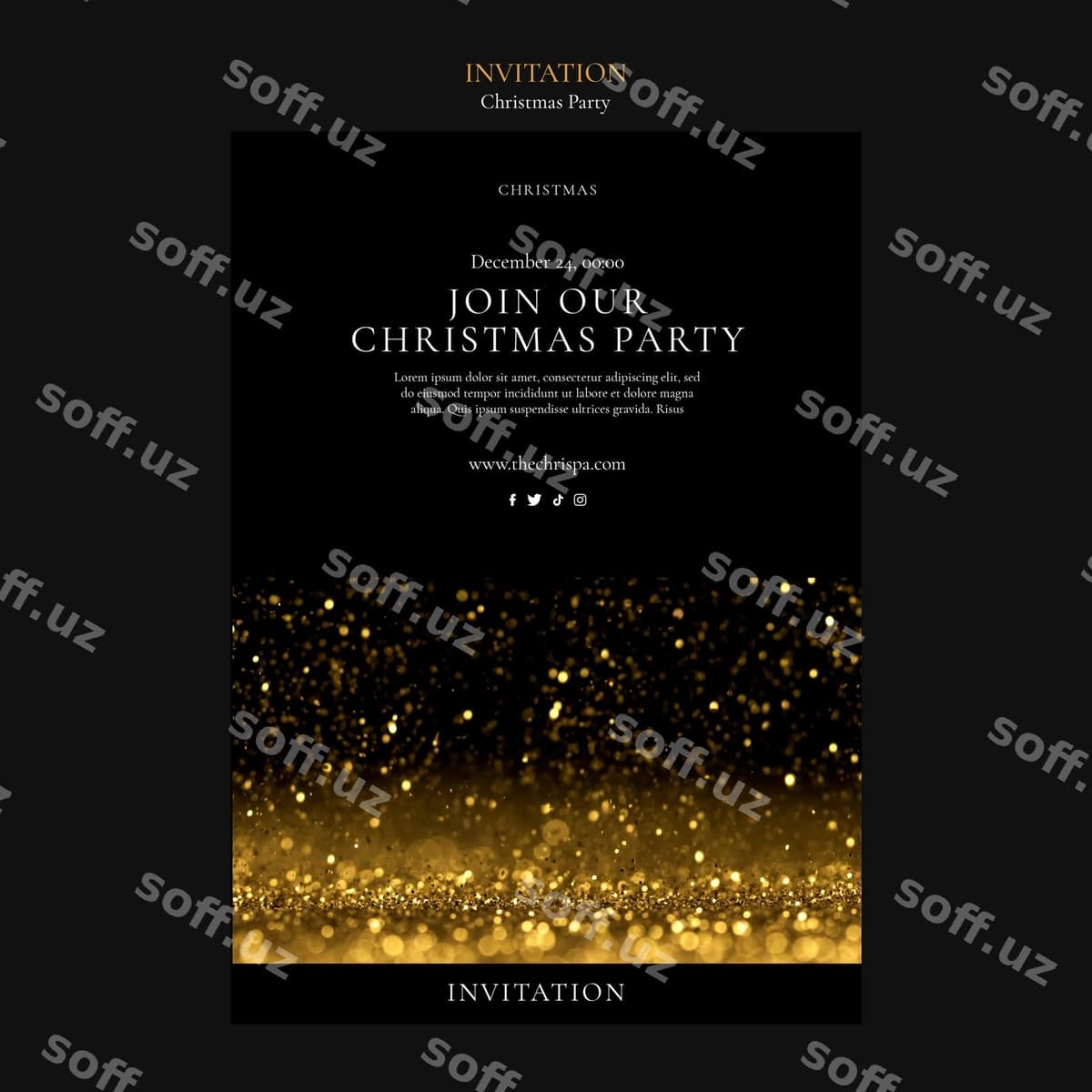 Yelcho to'y taklifnoma shabloni | Christmas party invitation template