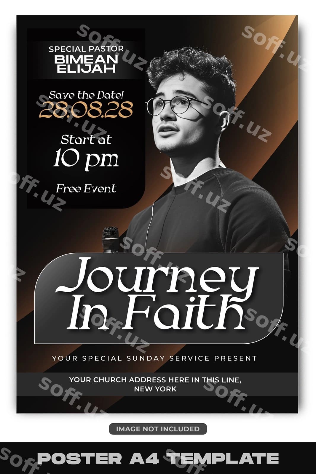 Church xizmati dizayni shablon postersi | Church service design template poster