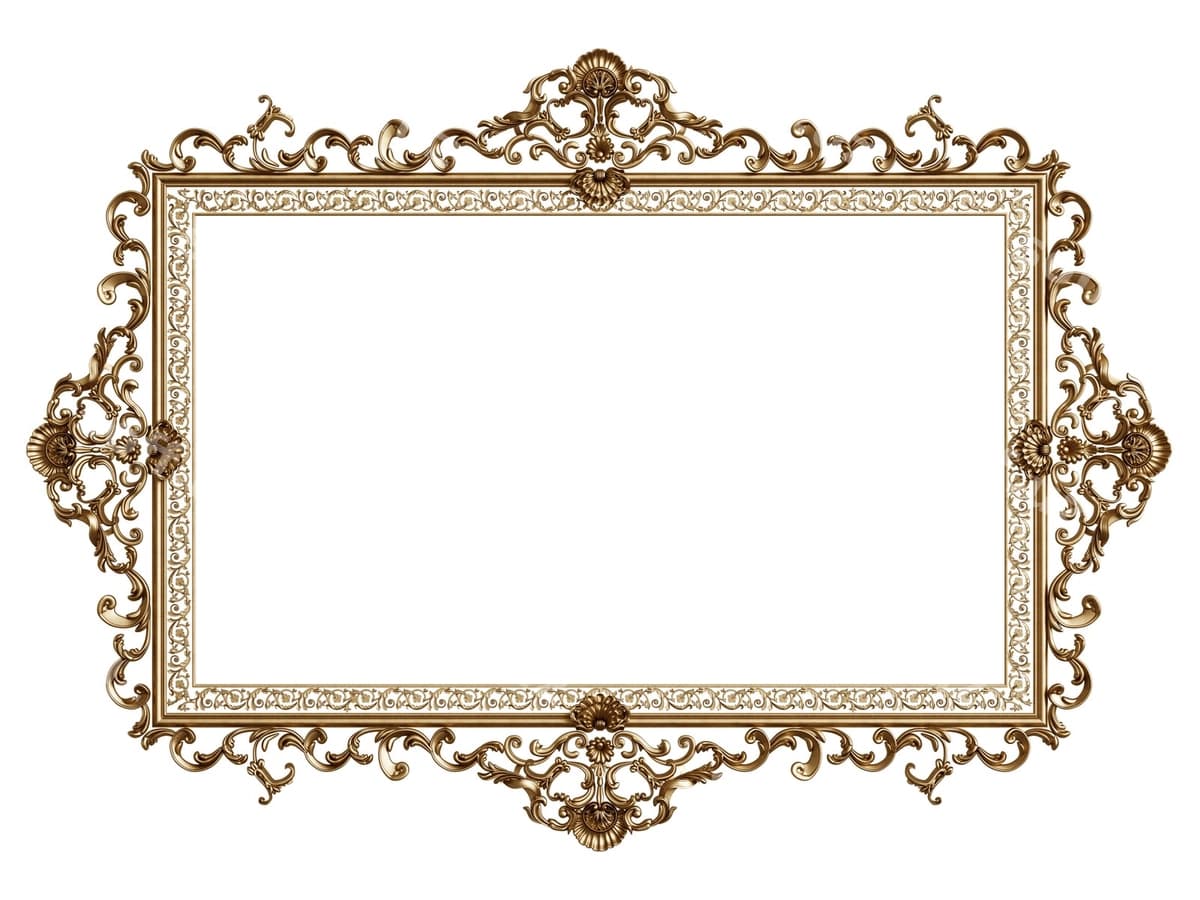 Naqshli bezakli klassik oltin ramka | Classic golden frame with ornament decor