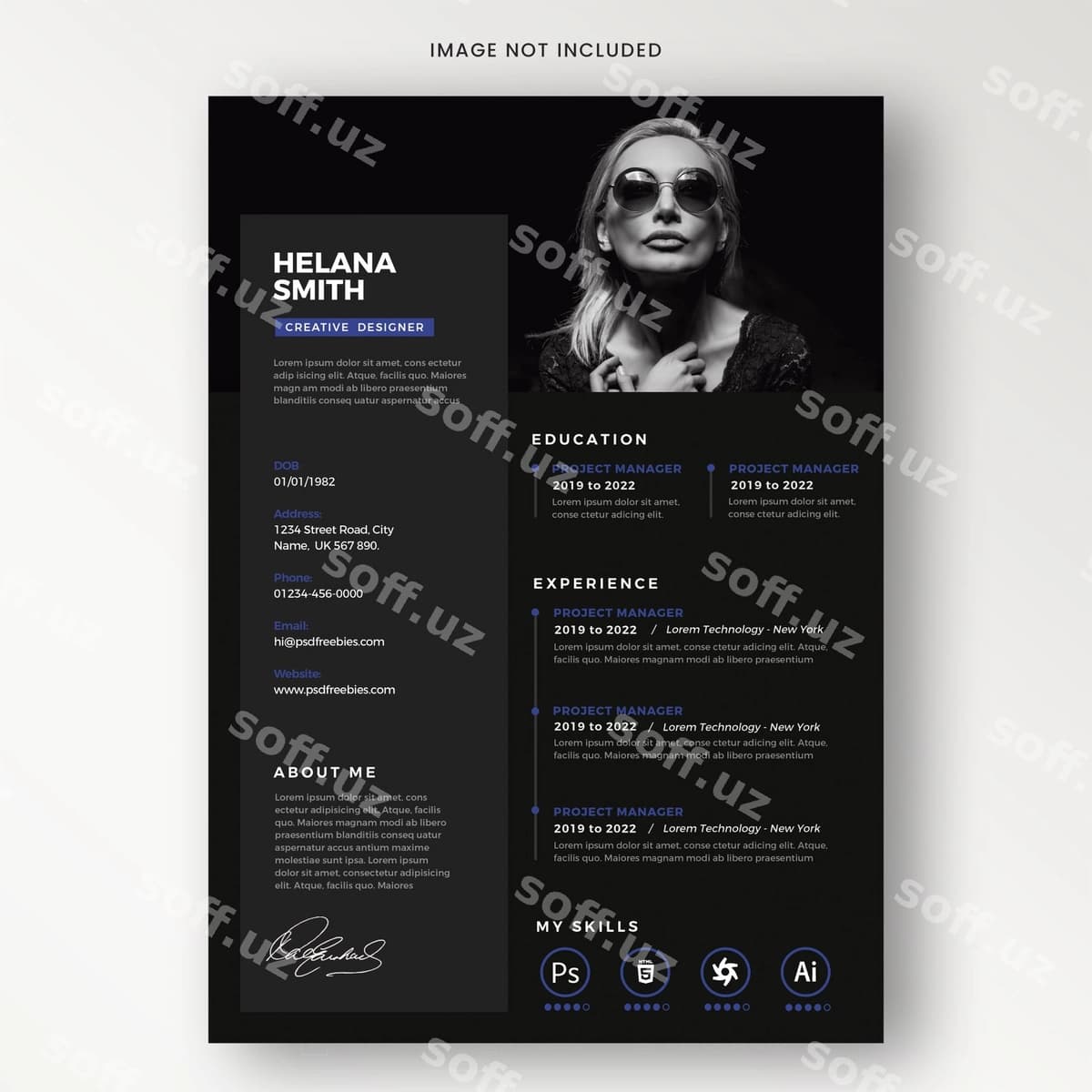 Toza zamonaviy resume portfoliyo CV shabloni | Clean modern resume portfolio cv template