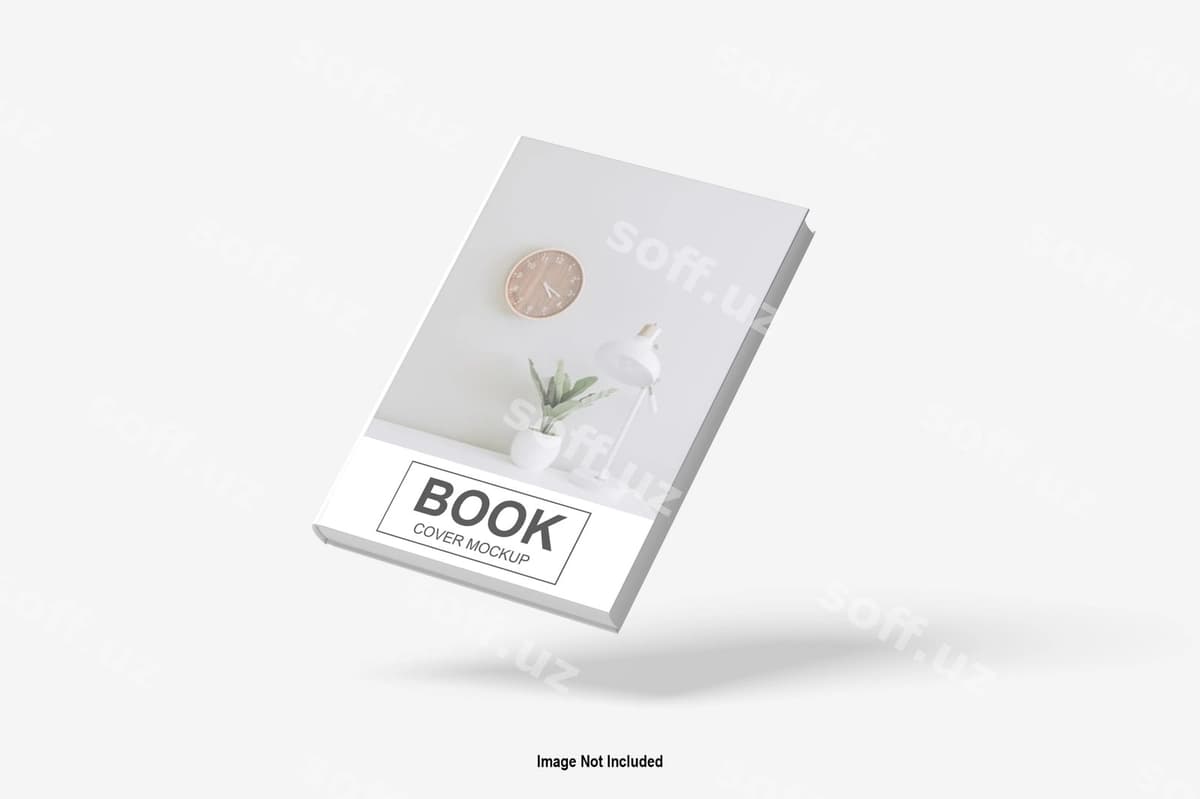 Yaqin rasm kitob qoplashi namunasi ajraltirilgan | Close up book cover mockup isolated