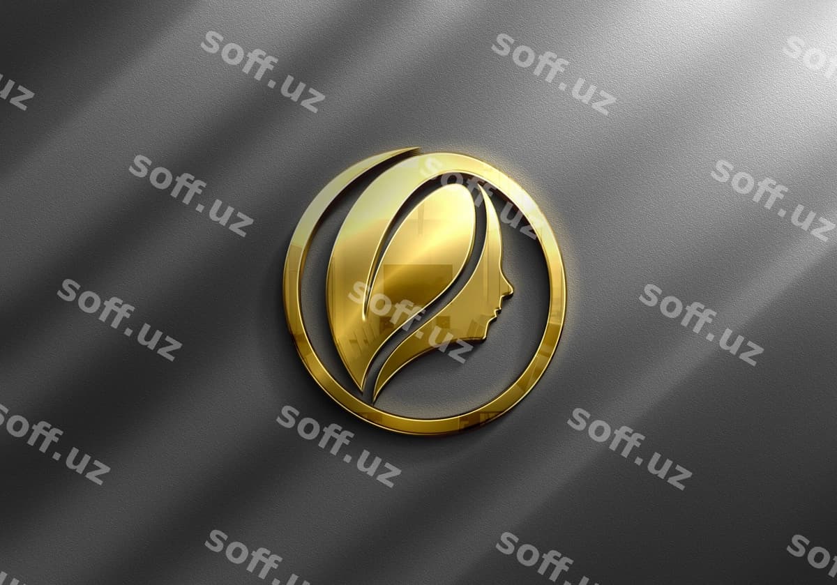 Yaqin rasmdagi hasharli oltin logotip namunasi | Close up luxury gold logo mockup