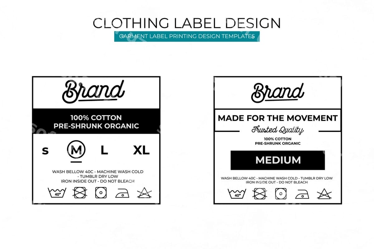 Kiyim etiketkasi dizayn shablonlari | Clothing label design templates