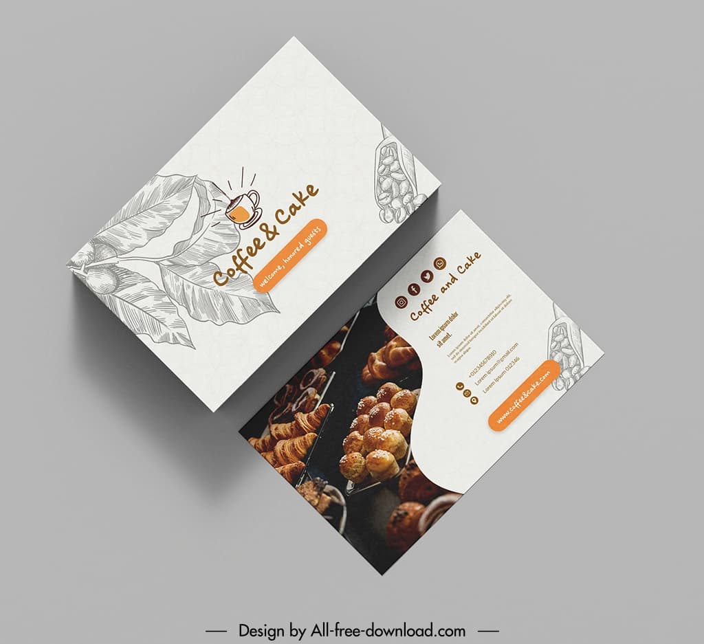 coffee and cake card templates