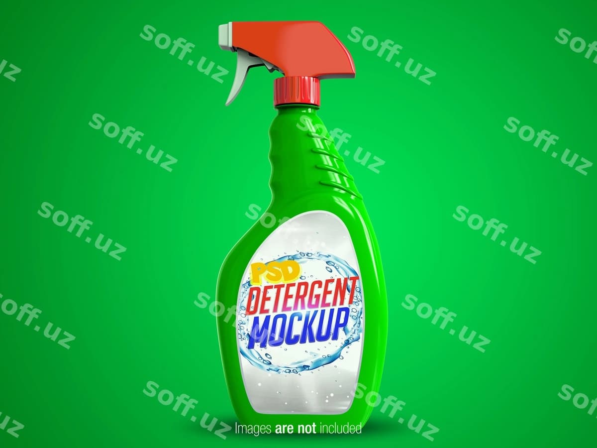 Rangli tozalash spreyi yon ko'rinishi | Colorful cleaning spray side view