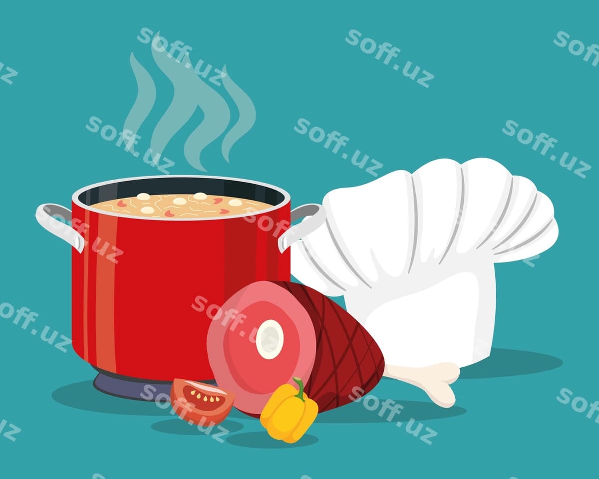 Pishirish uchun ingredientlar idish elementlari to'plami | Cooking ingredients pot elements set