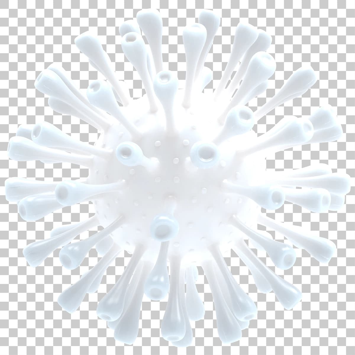 Virus bilan ajratilgan shaffof fon 3D renderlash illyustratsiyasi | Virus isolated transparent background 3d rendering illustration