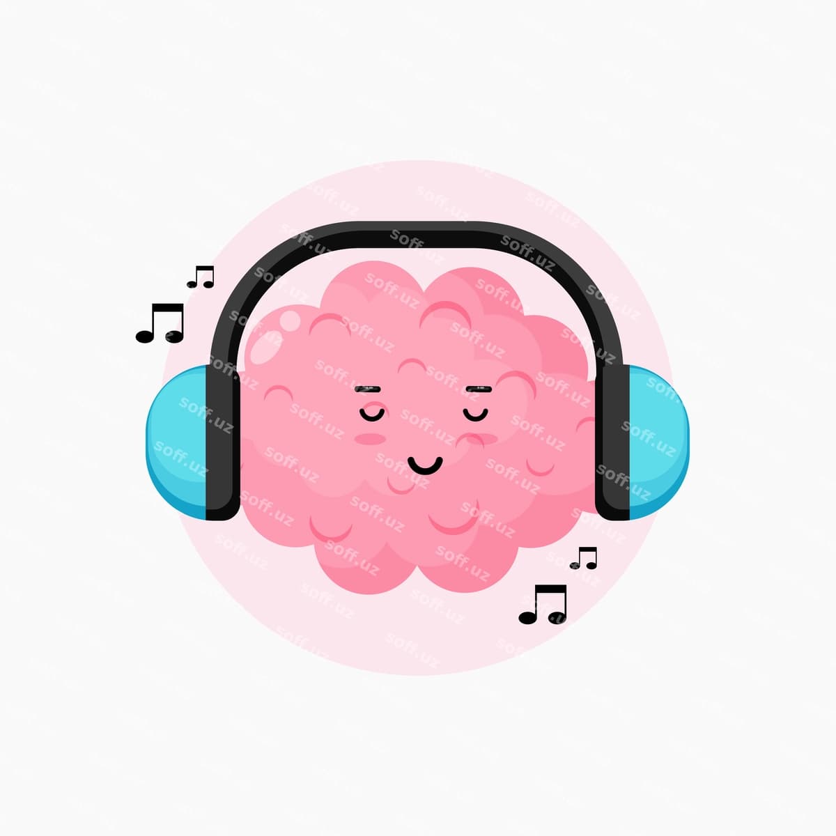 Musiqa tinglayotgan yoqimli miya qahramoni | Cute brain character listening music
