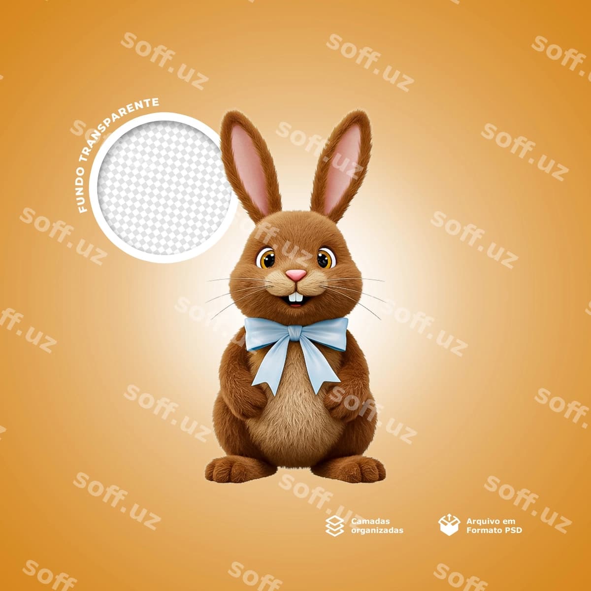 Chiroyli jigarrang Xirishon burguti galstuk bilan | Cute brown easter bunny with bow tie