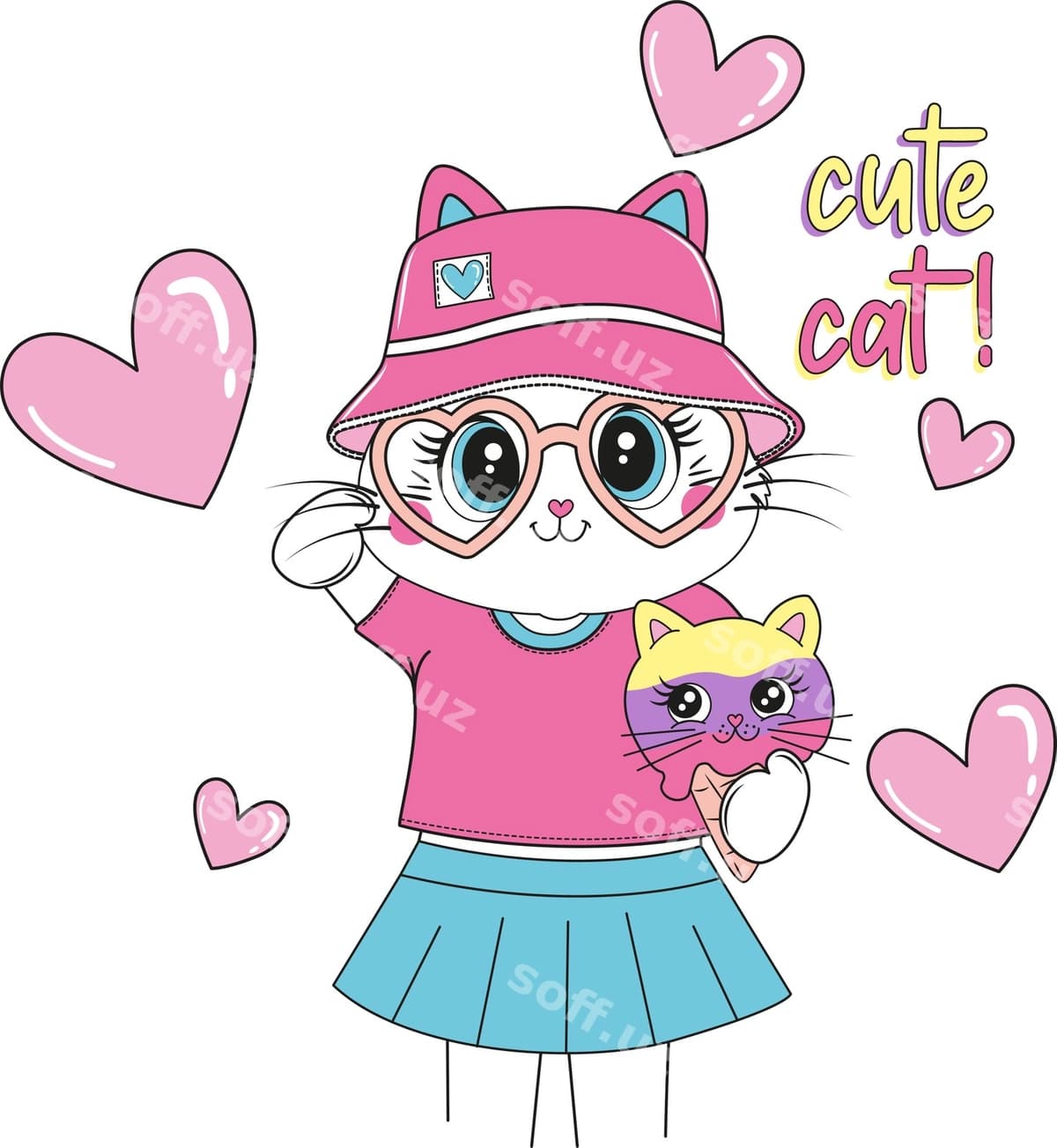 Chiroyli mushuk sevgi qiz moda | Cute cat love girl fashion
