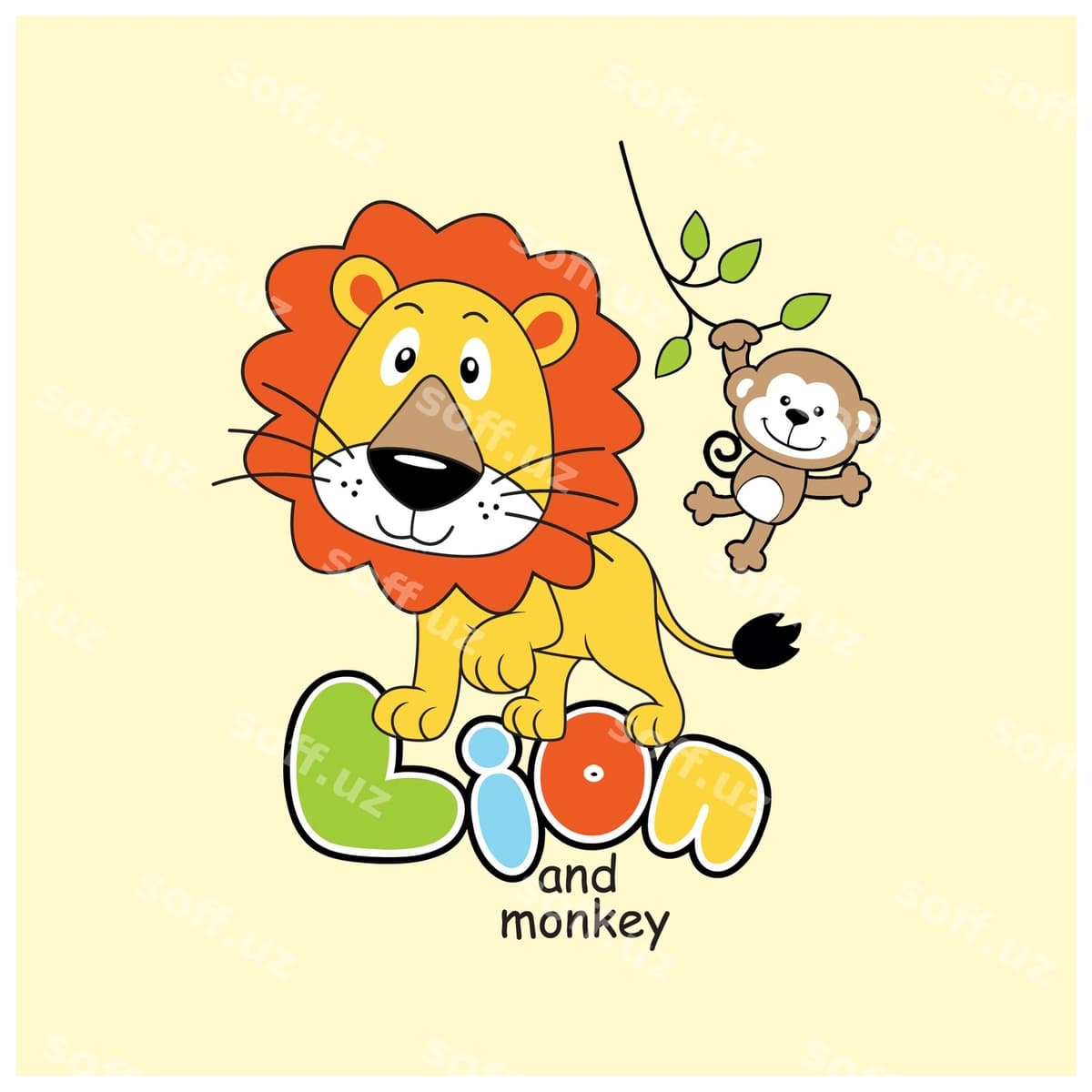 Mashhur sher karykatur vektor illustratsiyasi | Cute lion cartoon vector illustration