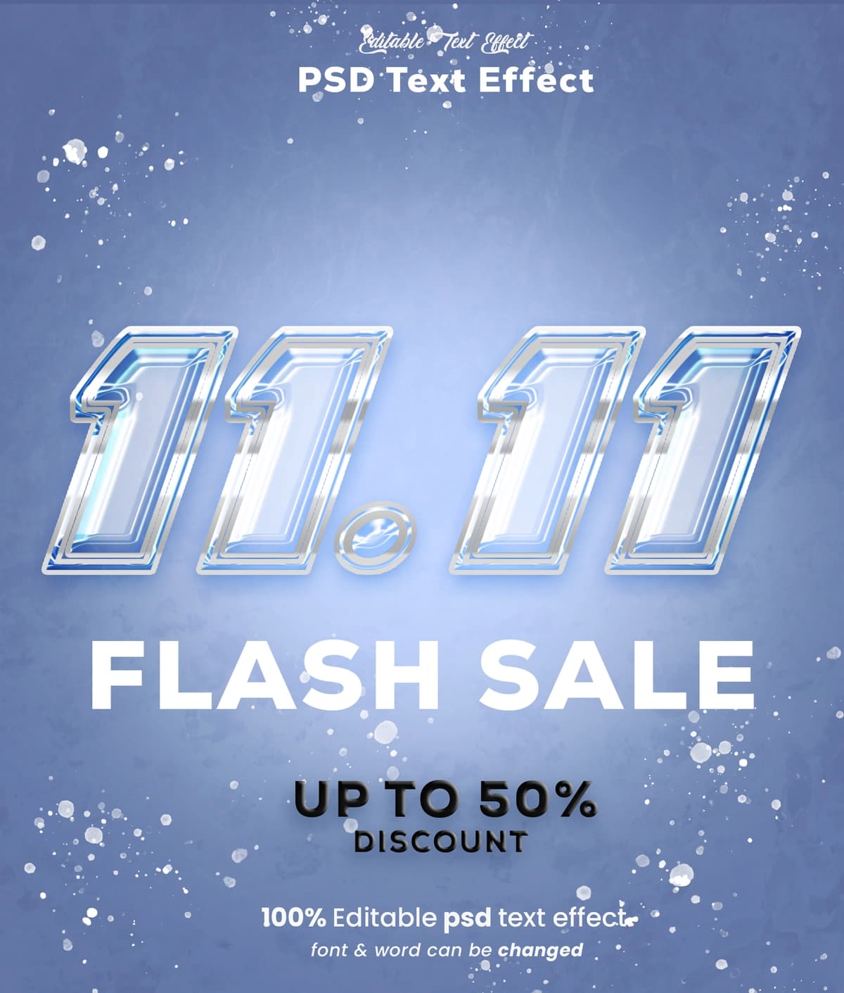 3D matn effektli 1111 flesh-sotiq posti banneri | 1111 flash sale post banner with 3d text effect
