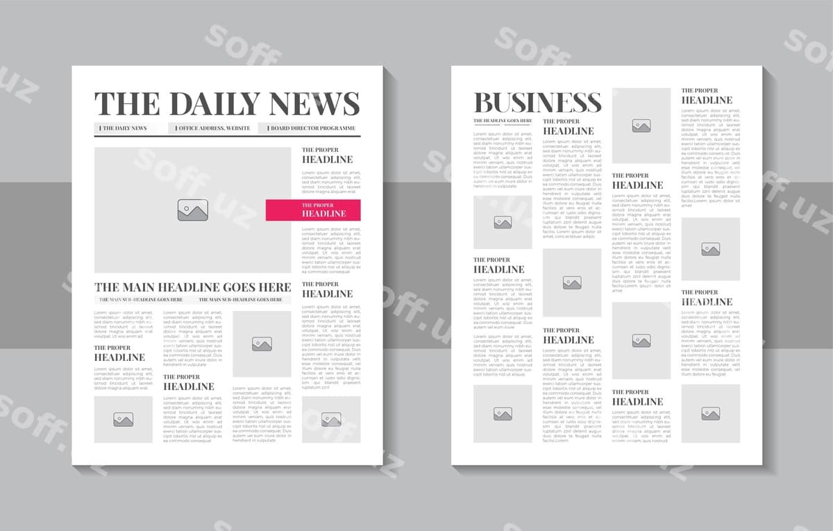Kunlik gazeta jurnali dizayn shabloni | Daily newspaper journal design template