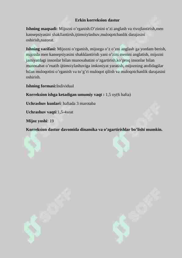 erkin korreksion dastur