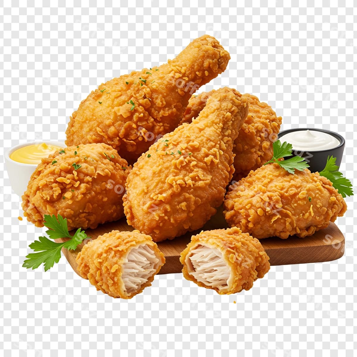Mazali qurilgan qovurilgan tovuq soslar bilan | Delicious crispy fried chicken with dips