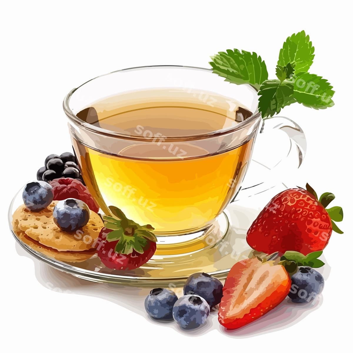 Mazali choy uchun tushonma oq fonda | Delicious tea time snack white background