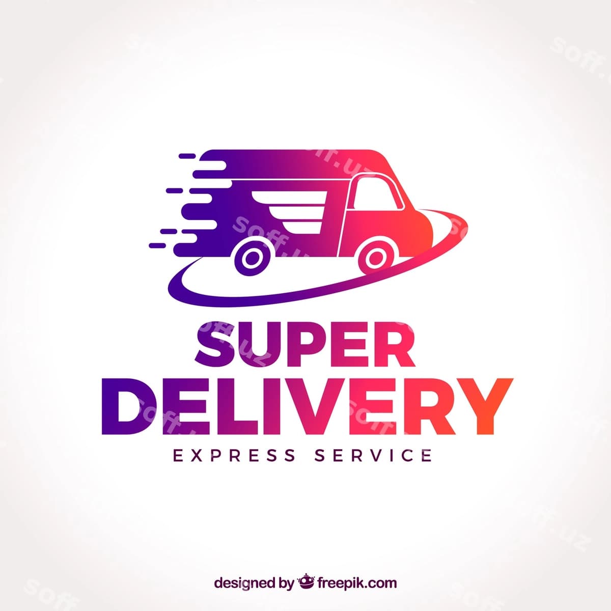 Yetkazib berish logotipi shabloni yuk avtomobili bilan | Delivery logo template with truck