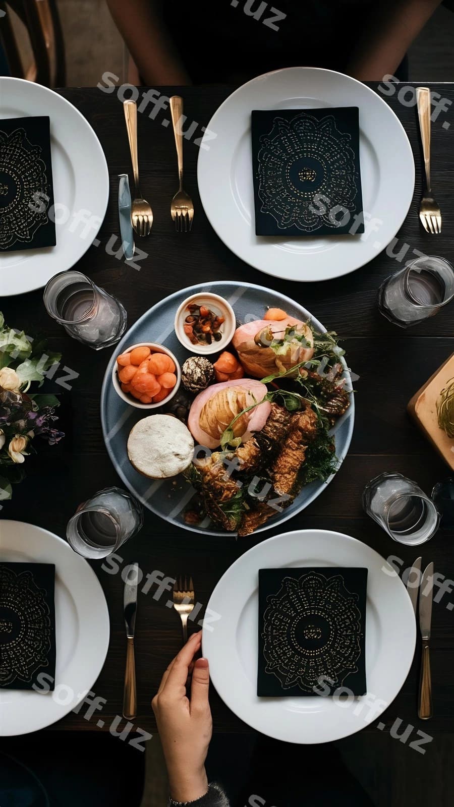 To'g'ridan olingan ovqat stoli | Directly shot food table
