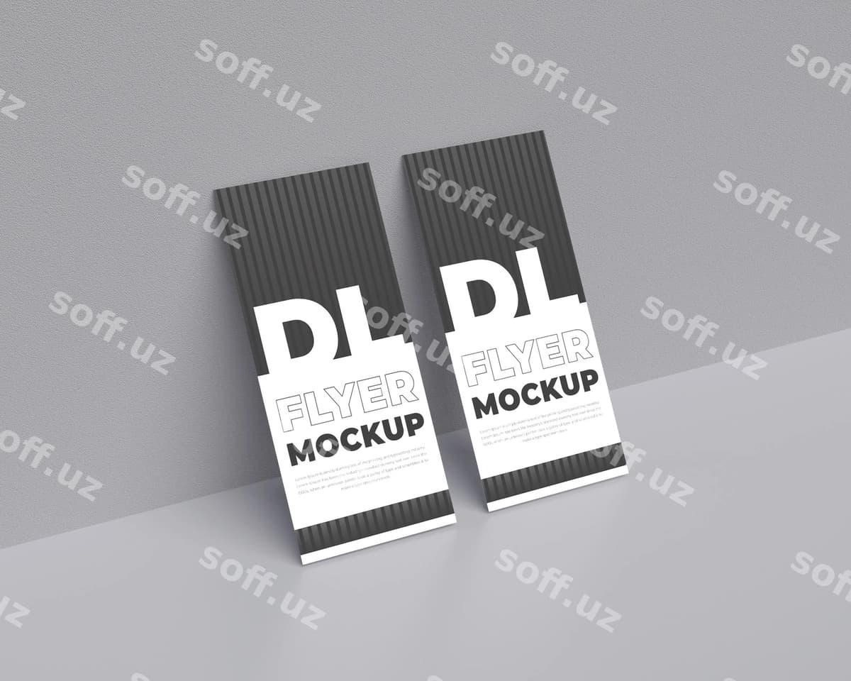 DL flyer 3d mockup dizayn shabloni | Dl flyer 3d mockup design template
