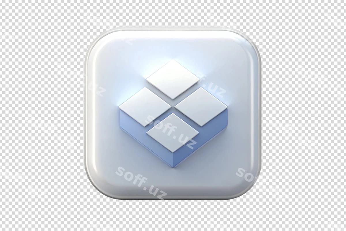 Dropbox ilova uch oʻlchovli oq ikonka png | Dropbox app 3d white icon png