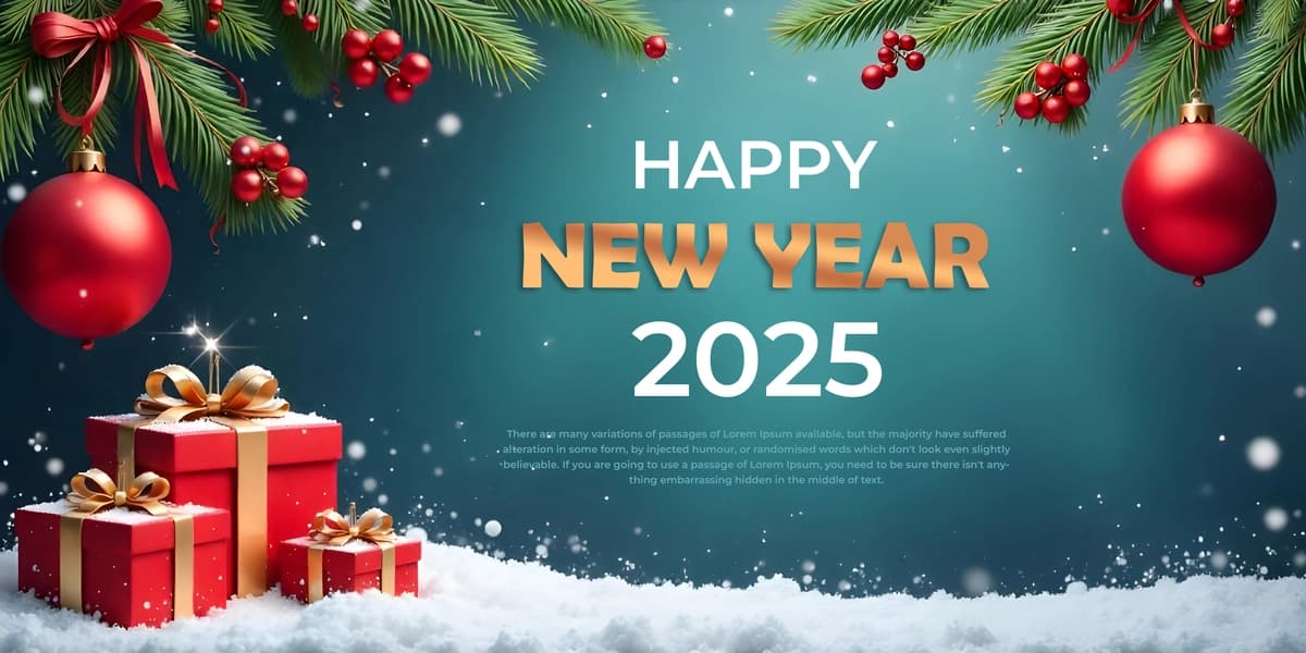 Yangi yil bilan tabrik kartasi banneri, yangi 2025 yil bilan tabriklayman | Happy new year card banner wish happy new year 2025