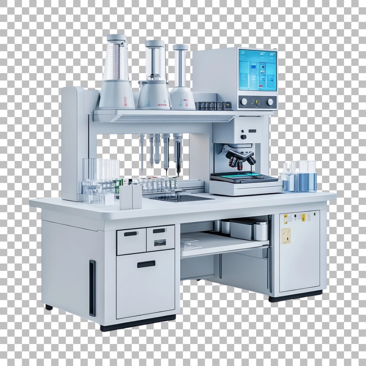 Shaffof png tasvir jadvali to'liq laboratoriya asboblari | Transparent png image table full lab instruments items