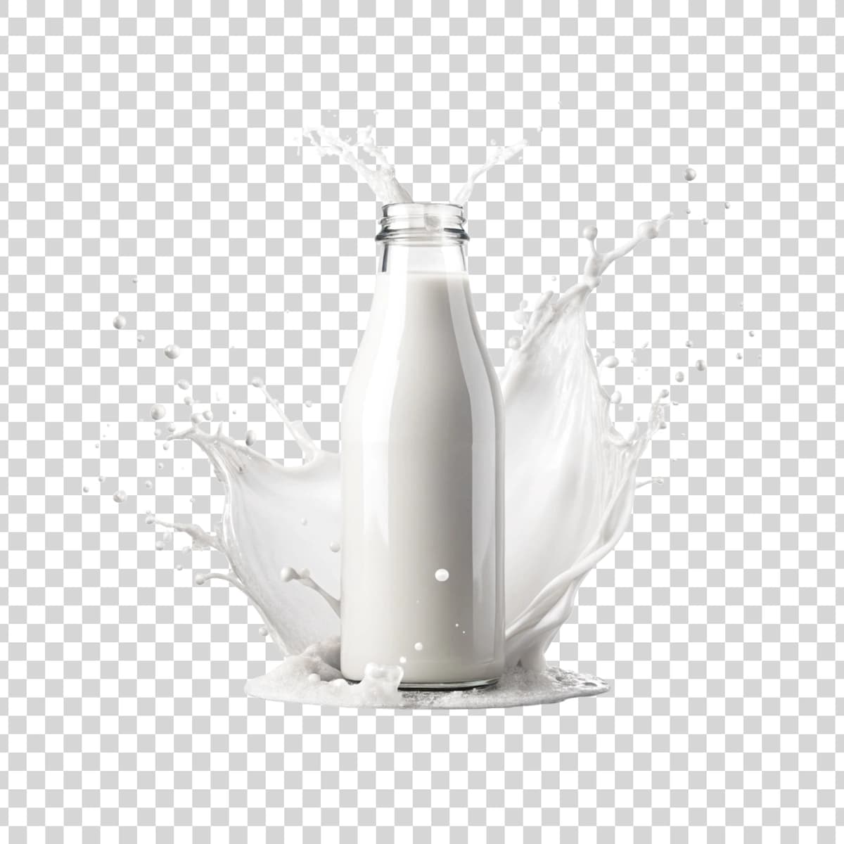 Oq fonli shisha shisha sut | Glass bottle milk with white background