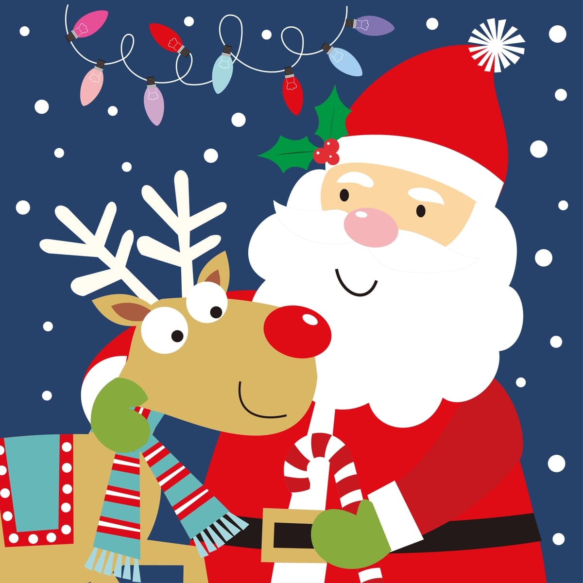 Santa bug'usi bilan Rojdestvo kartasi | Christmas card with santa reindeer