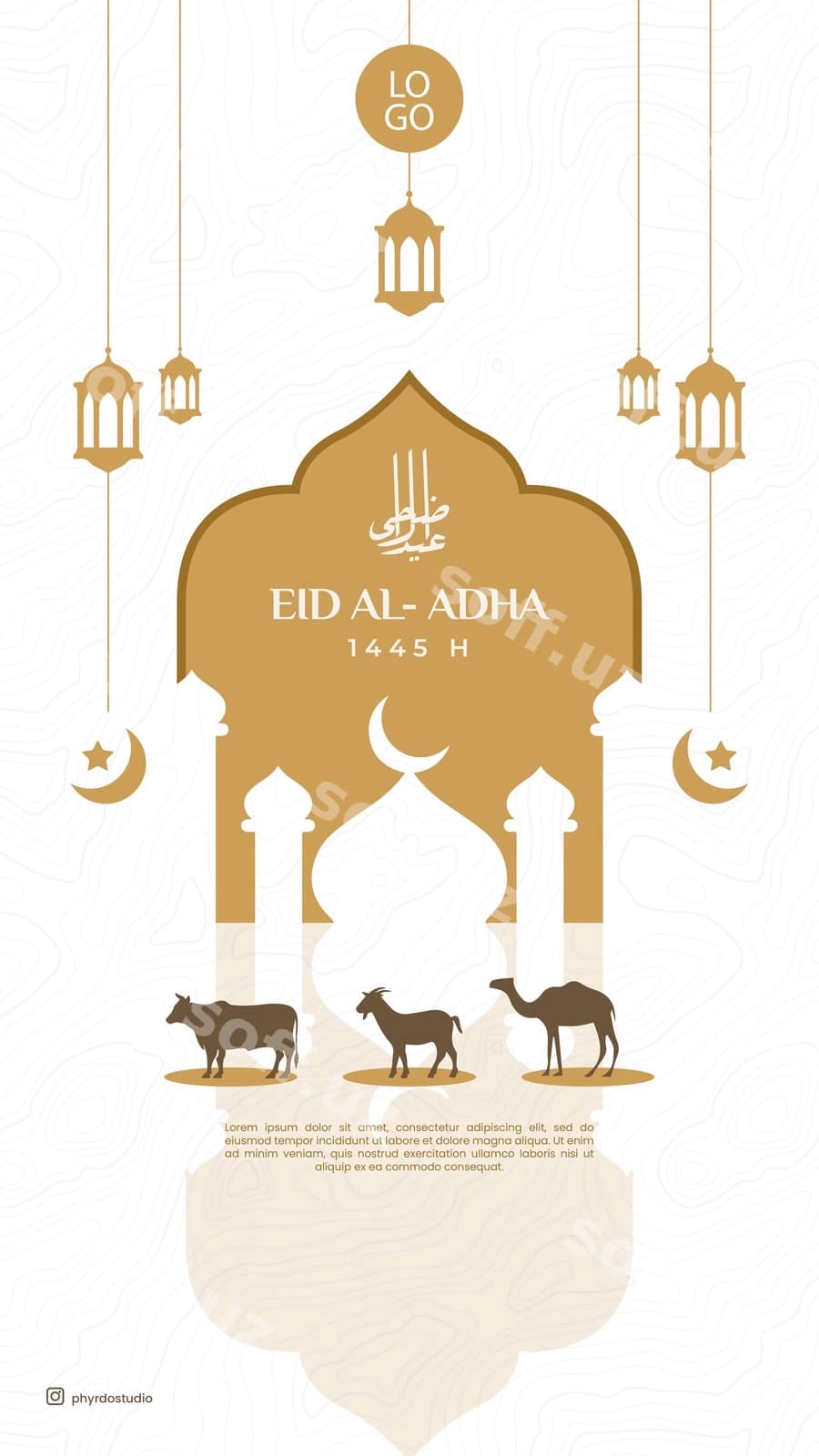 Tahrirlanadigan Qurbon hayiti instastory shabloni | Editable instastory eid adha template