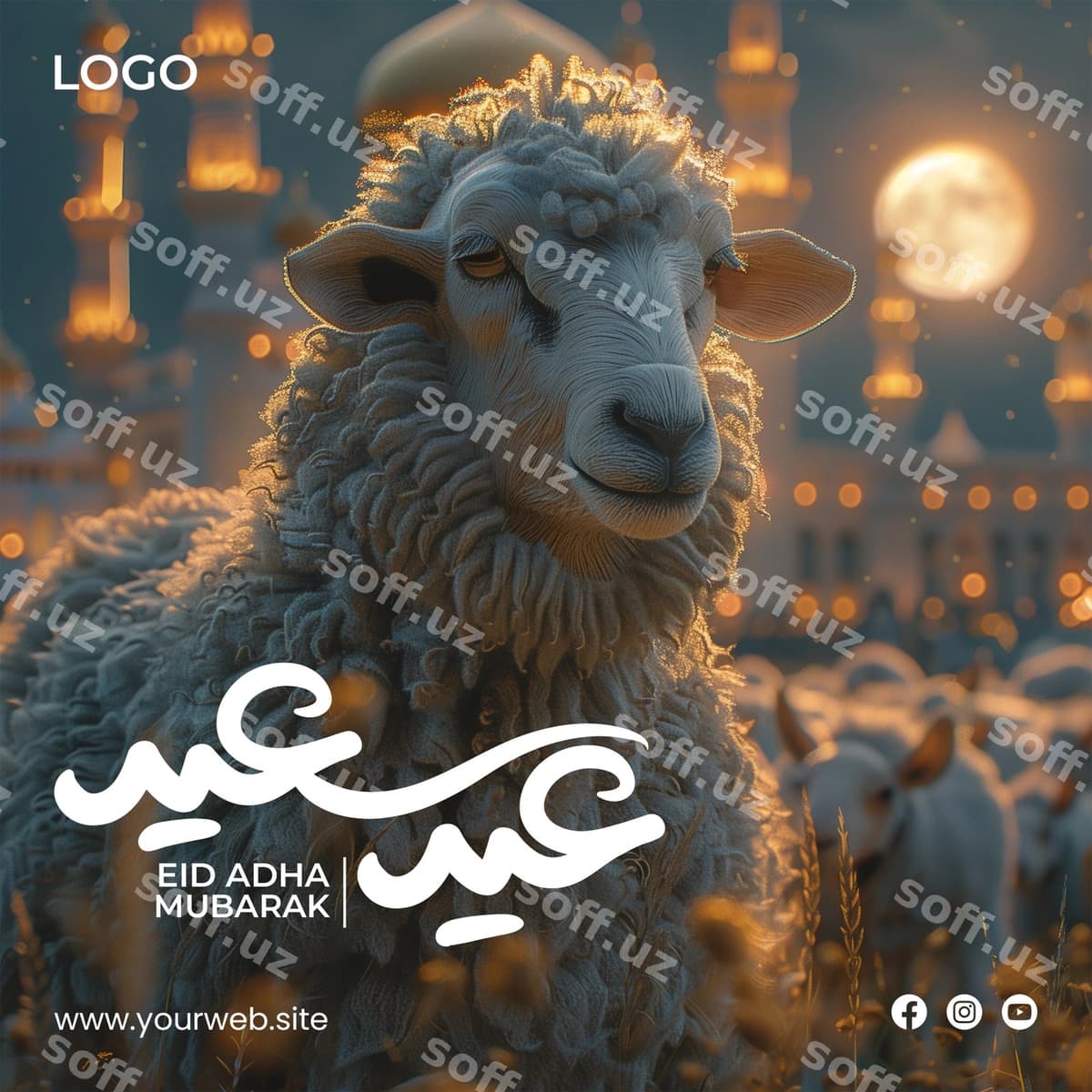 Qurbon hayiti dizayn shabloni | Eid al adha design template