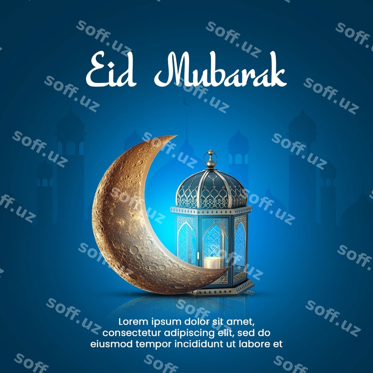 Hayit muborak tabrik kartasi | Eid mubarak greeting card