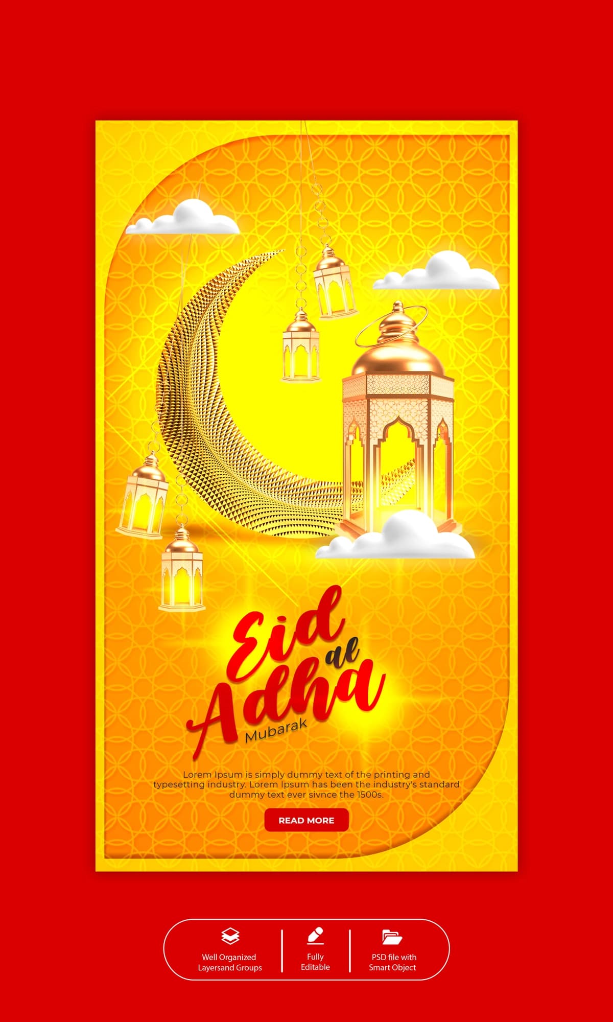 Psd Iyd al Adha Muborak islom festivali instagram facebook story | Psd eid al adha mubarak islamic festival instagram facebook story