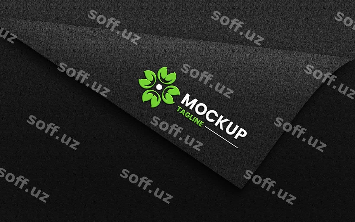Chiziqlari ko‘tarilgan logotip namuna varaq | Embossed logo mockup paper