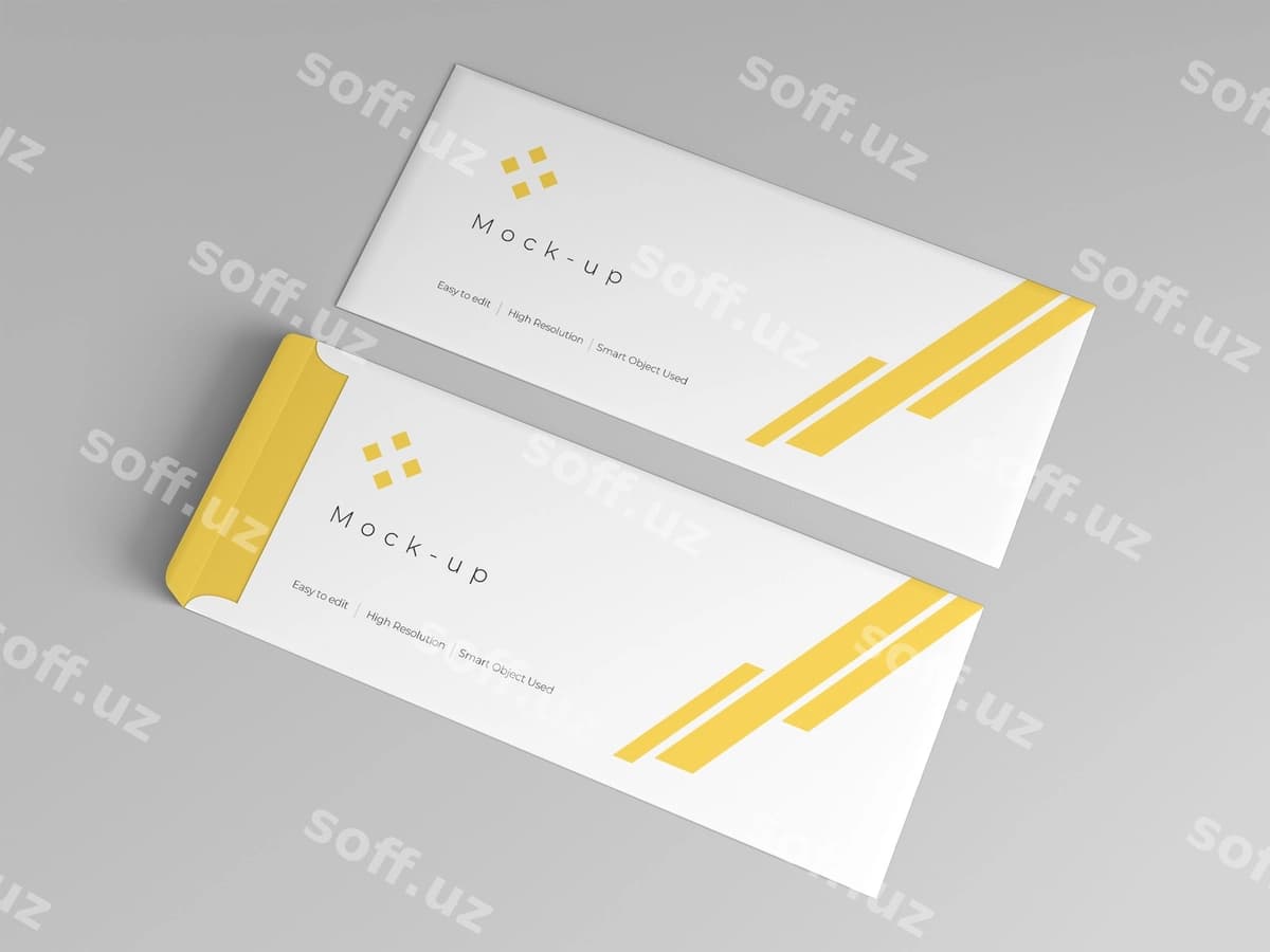 Konvert mockup shablon dizayni | Envelope mockup template design