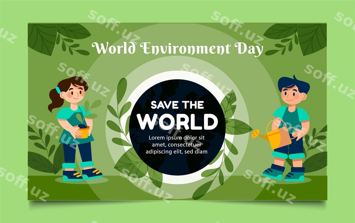 Atmosfera ta'limi kuni uchun baner dizayni | Environmental education day banner design