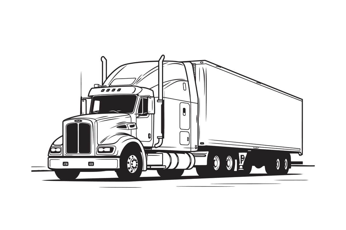 Ijodiy uslubdagi qora siluet yuk mashinasi logotipi yuk mashinasi vektor tasviri | Creative style black silhouette truck logo icon truck vector illustration