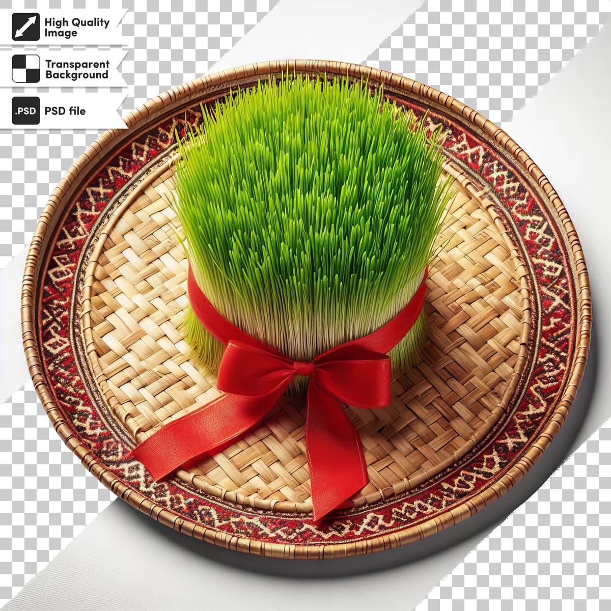 Psd Navro'zni yangi bayramona yashil o't nihollari bilan tabriklayman | Psd congratulations nowruz with fresh festive green herb sprout