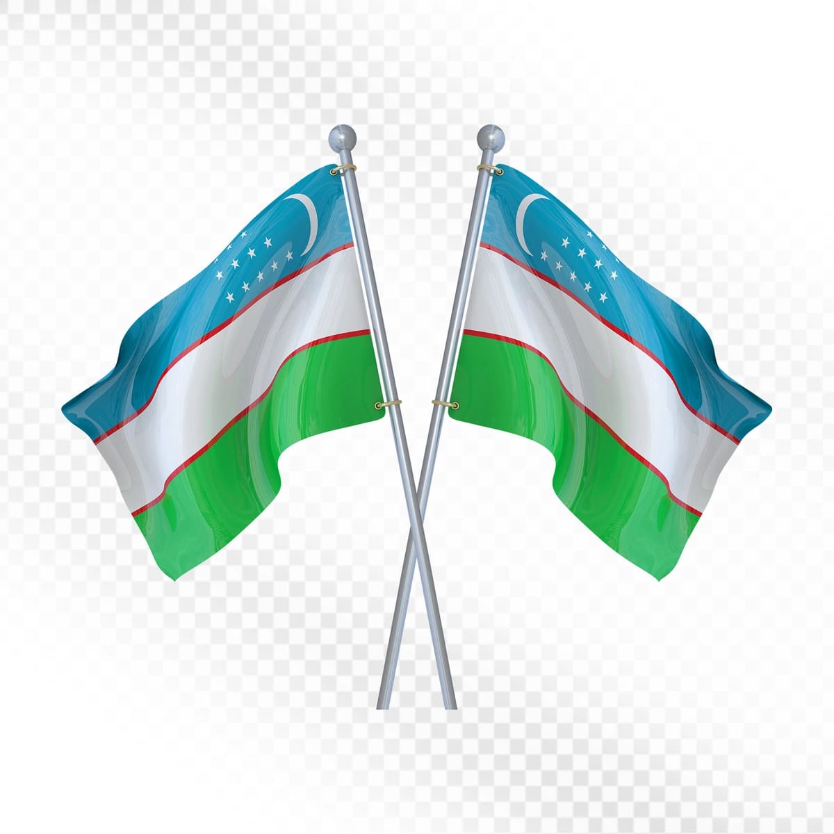 O'zbekiston bayroqlari vatanparvarlik ramzi sifatida mustaqillik ramzi sifatida chizilgan | Uzbekistan flags crossed patriotic symbol independence