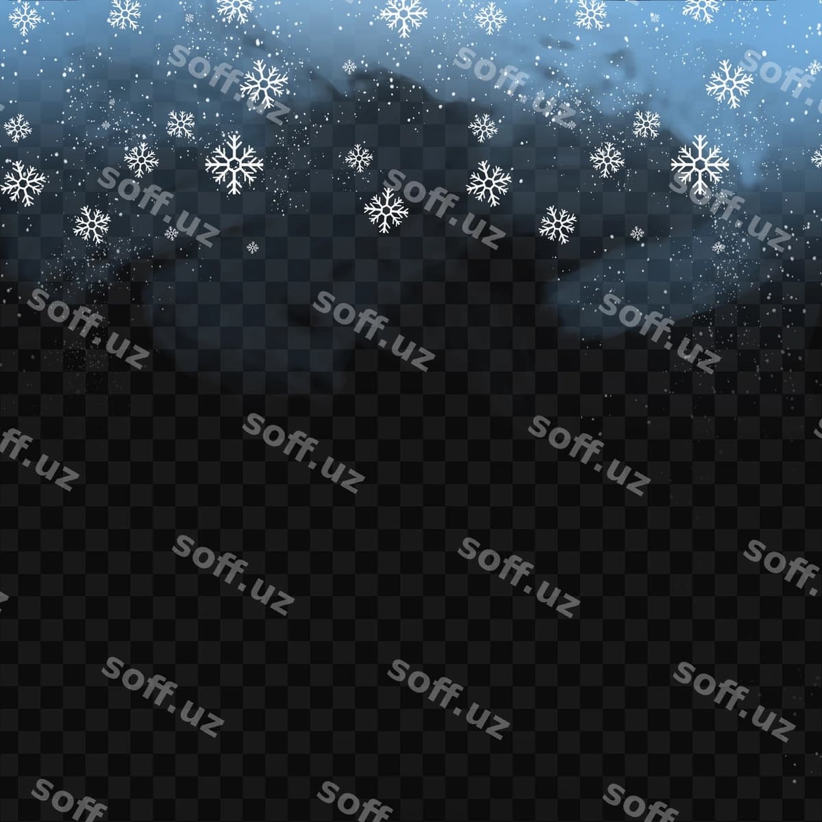 Tushuvchi qor mehrobchalari chempirlamoq | Falling snowflakes frame