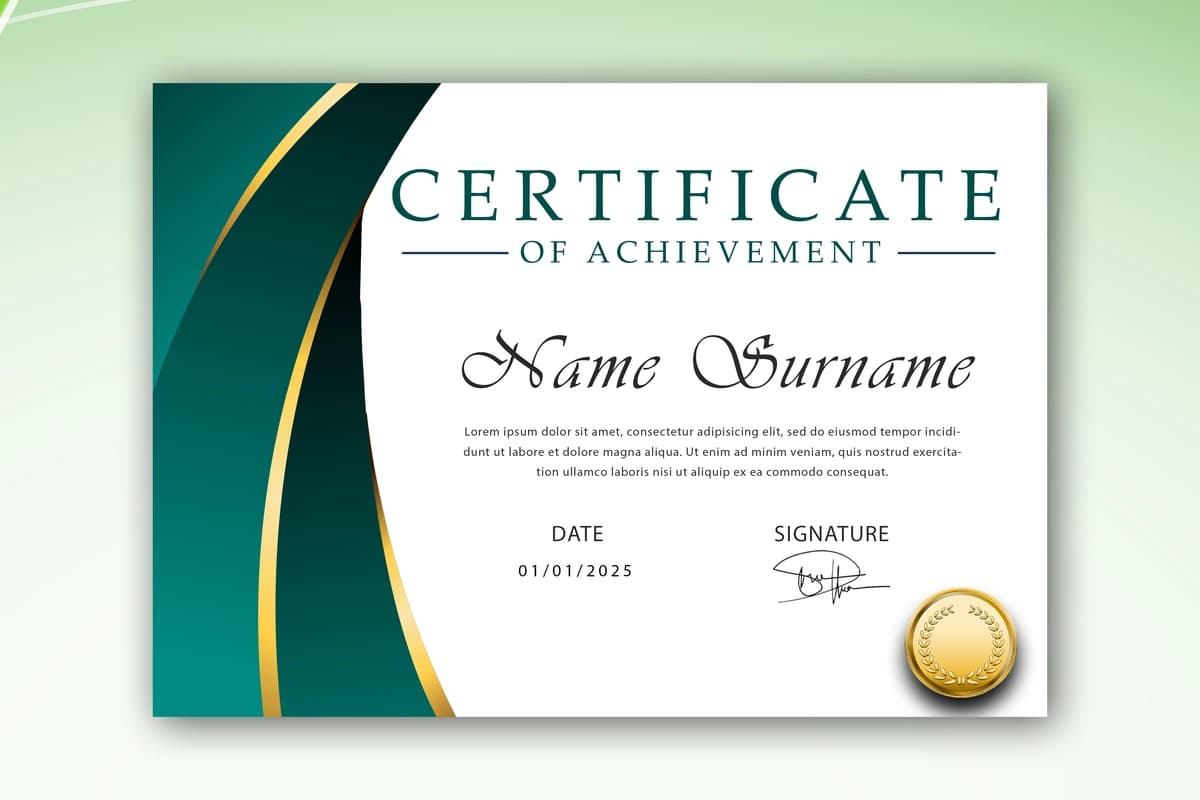 Gradient nafis sertifikat shabloni | Gradient elegant certificate template